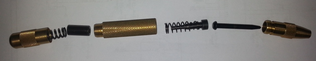 Disassembled automatic center punch